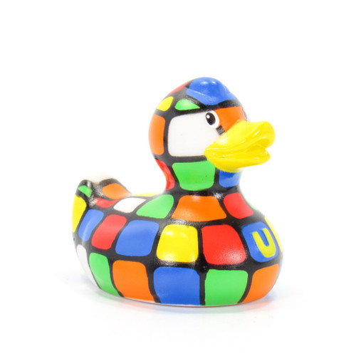 80s Cube Duck Mini (Rubick's Cube) Rubber Duck Bath Toy by Bud Ducks | Ducks in the Window