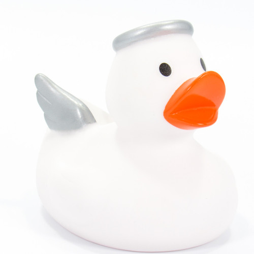 Angle White Rubber Duck by Schnabels  | Ducks in the Window®