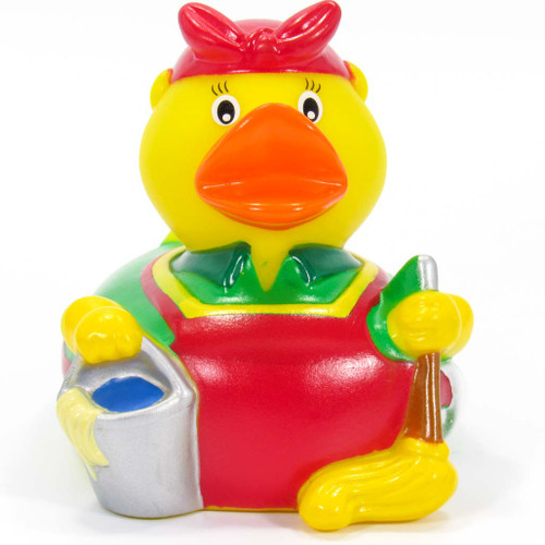 Cleaning Lady Rubber Duck by Schnabels  | Ducks in the Window®