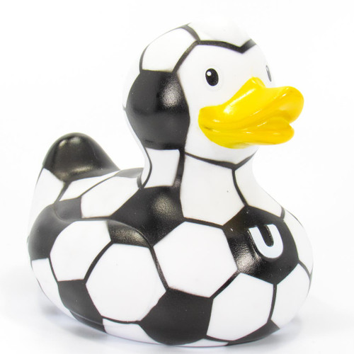 Soccer Ball Football Rubber Duck Bath Toy by Bud Ducks | Ducks in the Window®