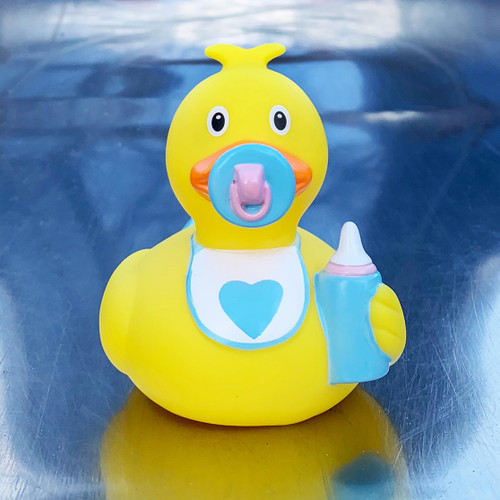 Baby Boy Birthday Shower Rubber Duck by LILALU bath toy | Ducks in the Window