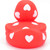Red White Hearts Valentine Lover Rubber Duck by Ad Line | Ducks in the Window®