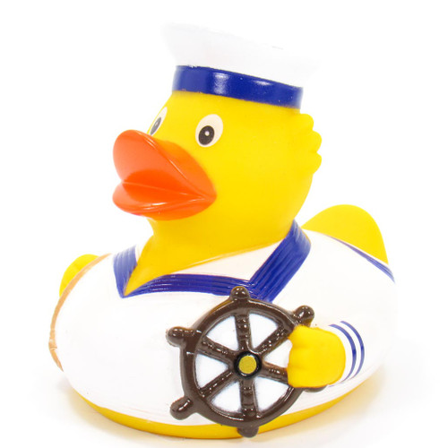 Ships Capitan White Rubber Duck by Schnabels | Ducks in the Window®