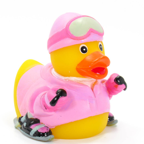 Skier Girl Rubber Duck by Ad Line  | Ducks in the Window®