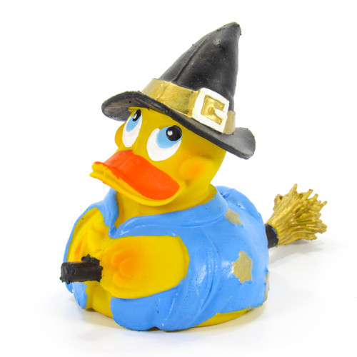 Witch Broomstick Halloween Rubber Duck by Lanco 100% Natural Toy & Organic | Ducks in the Window®