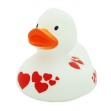 White with red hearts Rubber Duck by LiLaLu | Ducks in the Window