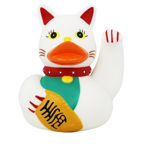 Luck Cat Chinese Rubber Duck by LiLaLu | Ducks in the Window