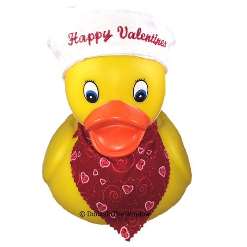 Valentine's Day Jumbo Rubber Duck with Sailors Cap and Bandana