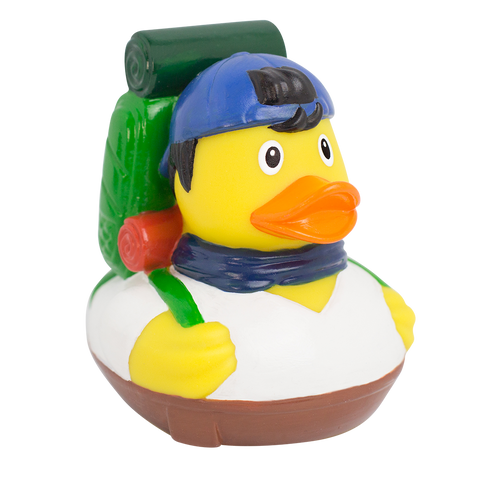 Backpacker, hiking,  camping, explorer Rubber Duck by LILALU bath toy | Ducks in the Window