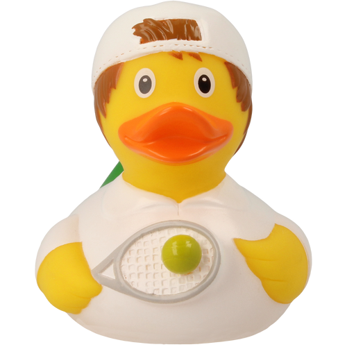 Tennis Player Boy Rubber Duck by LILALU bath toy | Ducks in the Window