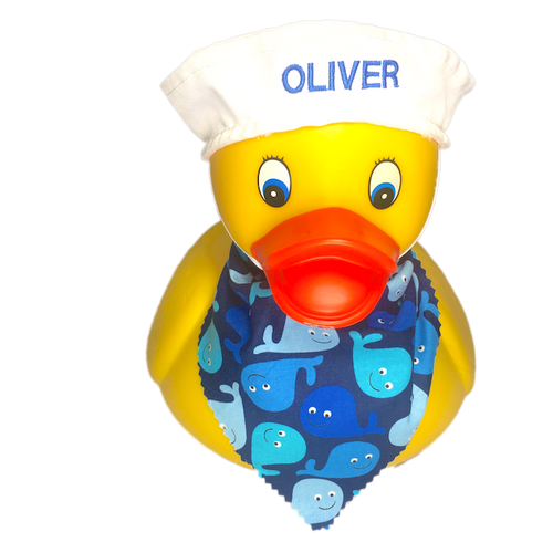 Personalized Rubber Duck with Sailor's Cap & Bandana | Ducks in the Window